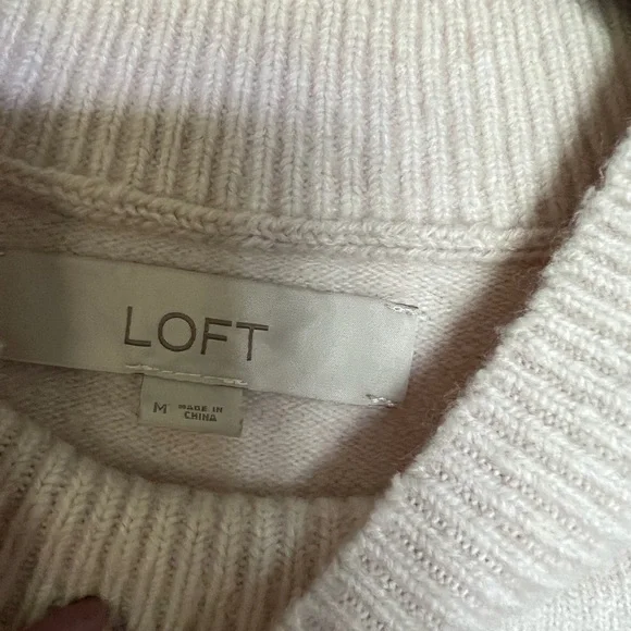 LOFT Sweater Short Sleeve in Palest Pink SZ M - Picture 5 of 7